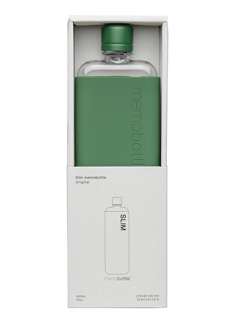 Wielorazowa butelka na wodę Memobottle Original Slim 450 ml - moss green