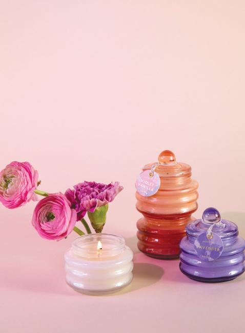 Świeca zapachowa szklana Paddywax Beam 85 g Violet Vanilla - pink