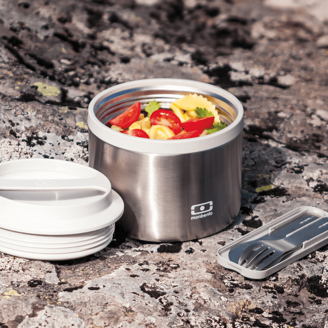Komplet stalowych sztućców MB Pocket Monbento - coton