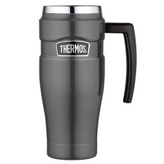 Podróżny kubek z uchwytem Thermos Stainless King™ 470 ml  - gun metal