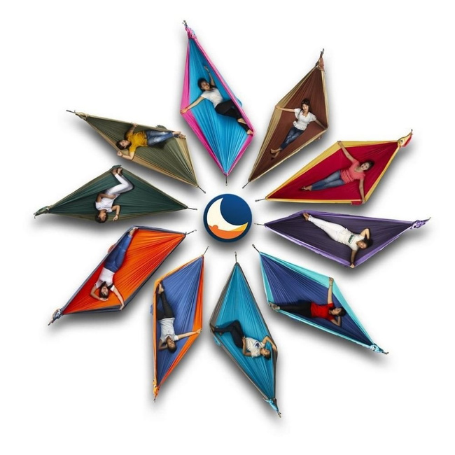 Hamak dwuosobowy Ticket To The Moon Double Hammock - royal blue / orange