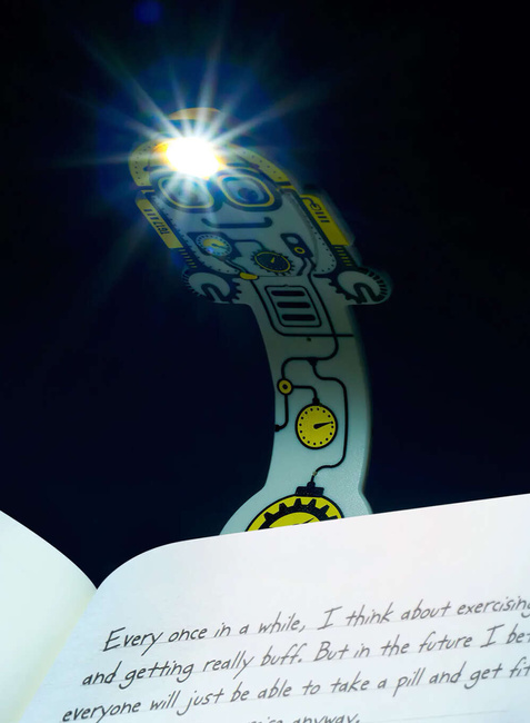 Lampka zakładka do książki Thinking Gifts Flexilight Pal LED - robot grey