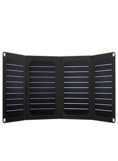 Przenośny panel słoneczny Powertec PT Flap 21W Triple-Output USB A, USB-C & 12V MPPT - black