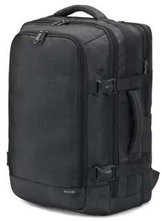 Plecak podróżny poszerzany Puccini Easy Pack Laptop 16" - czarny
