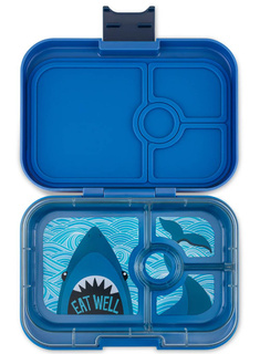 Średni prostokątny lunchbox Yumbox Panino - surf blue / shark