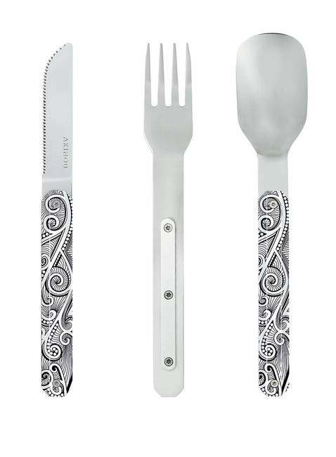 Sztućce turystyczne Akinod Straight Cutlery 12H34 - arabesques