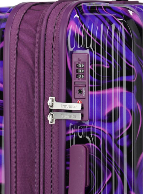 Walizka średnia poszerzana Travelite Lascana - purple swirl