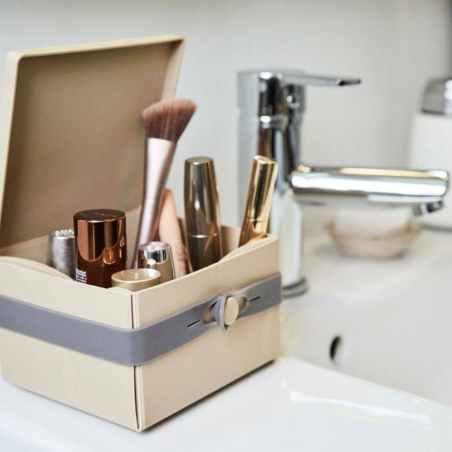 No.02 lunchbox składany z opaską Uhmm - mocca / black