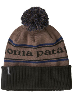 Czapka z pomponem Patagonia Powder Town Beanie - park stripe / marlow brown