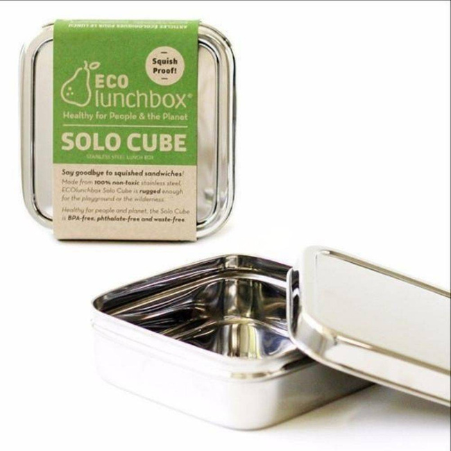 Kwadratowy pojemnik / lunchbox ze stali Solo Cube 621 ml ECOlunchbox 