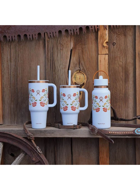 Butelka termiczna ze słomką Hydro Flask Wide Mouth Straw Cap 946 ml - western light blue