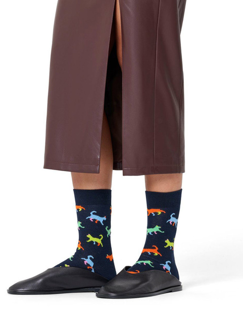 Skarpety unisex Happy Socks - navy / kitten love