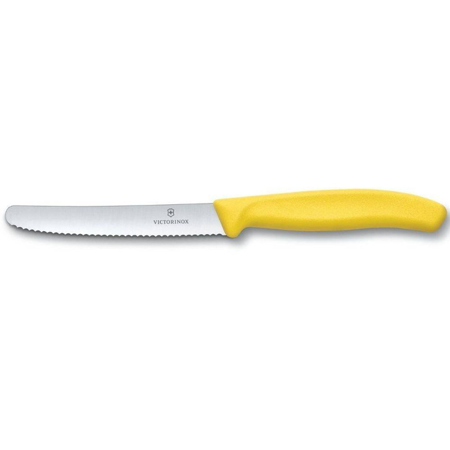 Nóż ząbkowany do krojenia 11 cm Swiss Classic Victorinox - żółty