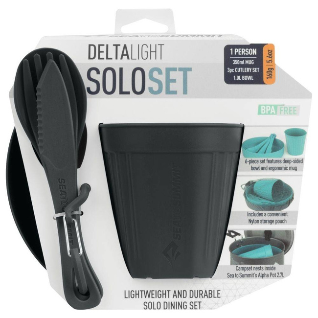 Zestaw naczyń turystycznych DeltaLight Solo Set Sea To Summit - grey