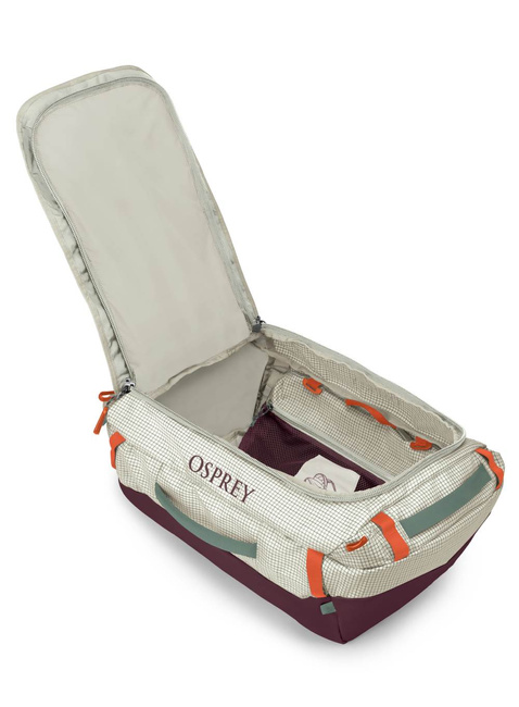 Torba plecak Osprey Transporter Duffel 40 - mystery white / moody burgundy