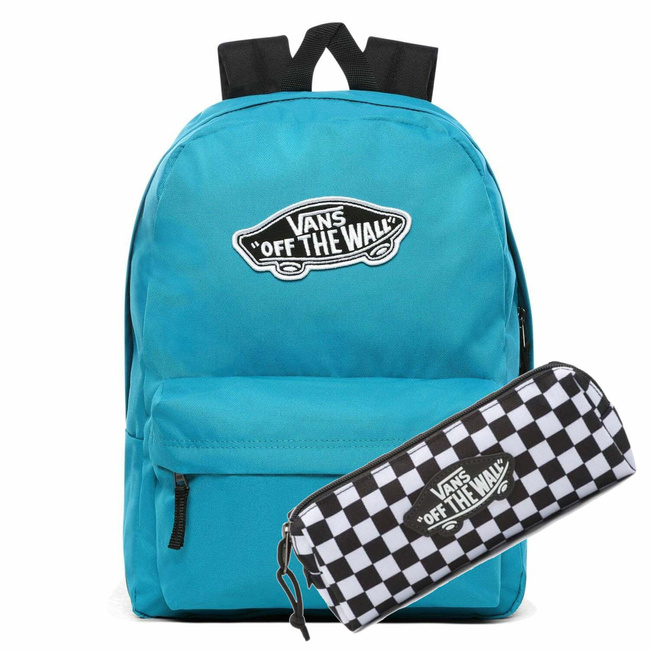 Plecak szkolny Vans Realm - enemel blue + piórnik szachownica