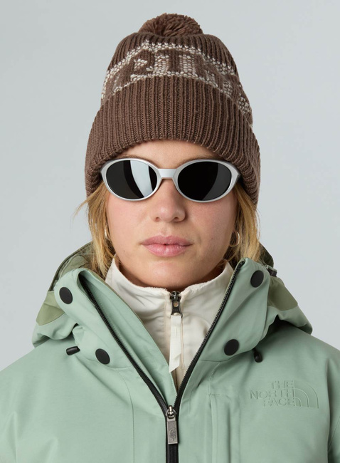 Czapka zimowa The North Face Retro Cabin Beanie - smokey brown / white dune