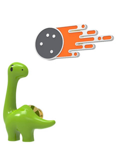 Przypinki Metalmorphose - dinozaur i kometa