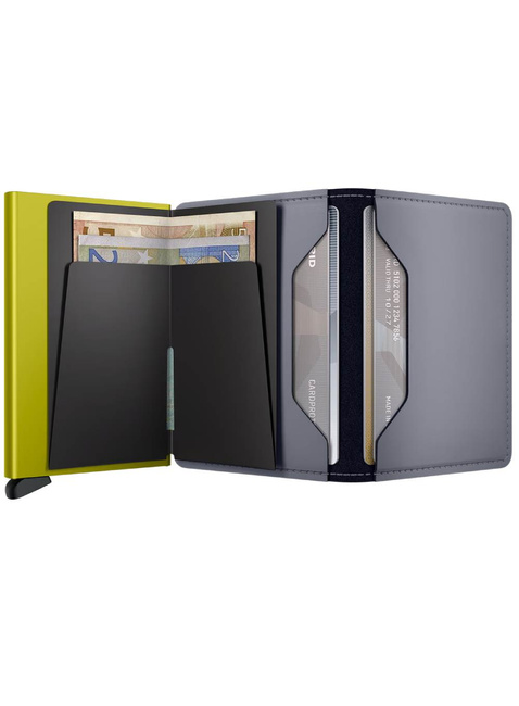 Portfel ochrona RFID Secrid Slimwallet Matte - grey / lime