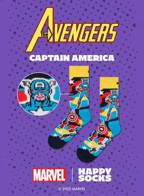 Skarpety Happy Socks MARVEL™ Avengers - blue / Captain America