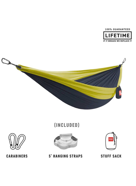 Hamak 2-osobowy Grand Trunk Double Deluxe Hammock - navy / chartreuse