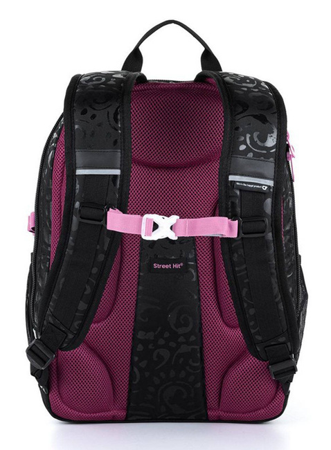 Plecak szkolny młodzieżowy Topgal RUBI klasy 6-8 - czarny / błyszczący nadruk