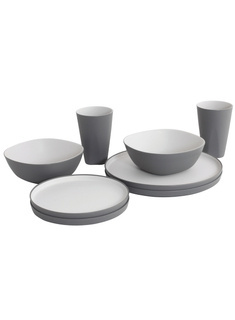 Zastawa stołowa turystyczna Outwell Gala dla 2 osób - grey mist