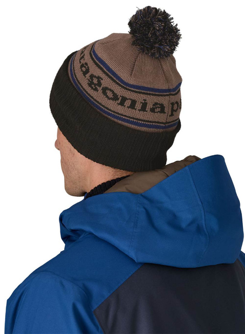 Czapka z pomponem Patagonia Powder Town Beanie - park stripe / marlow brown