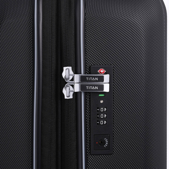 Walizka średnia Titan Xenon z poszerzeniem - black