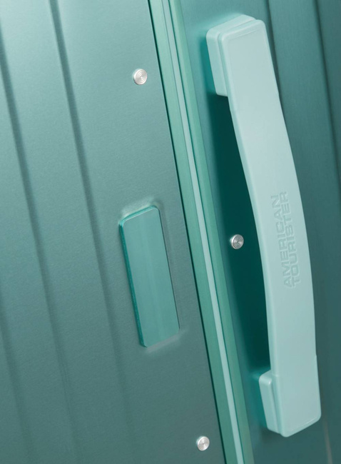 Walizka mała American Tourister Soundbox Alu - dusty turquoise