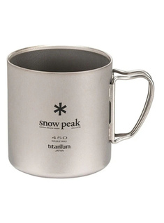 Izolowany kubek tytanowy Snow Peak Ti -Double 450 Mug- silver