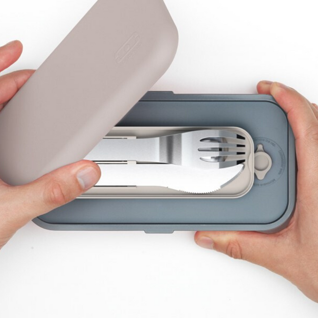 Komplet stalowych sztućców MB Pocket Monbento - coton