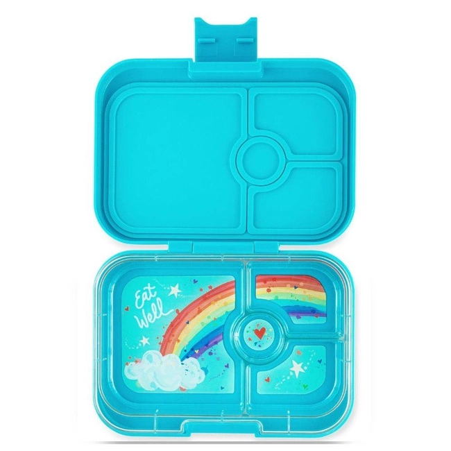 Lunchbox dla dziecka dorosłego Yumbox Panino - eighties aqua / rainbow tray