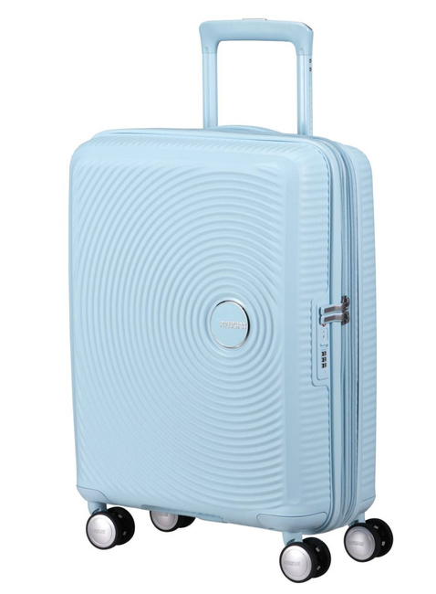 Walizka mała American Tourister Soundbox EXP - pastel blue