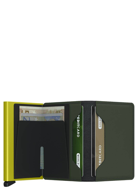 Portfel ochrona RFID Secrid Slimwallet Matte - green / lime