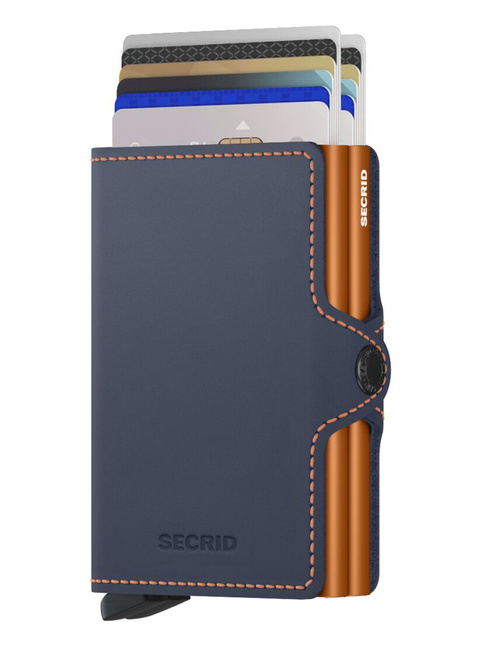 Portfel kieszonkowy RFID Secrid Twinwallet Matte - nightblue/orange