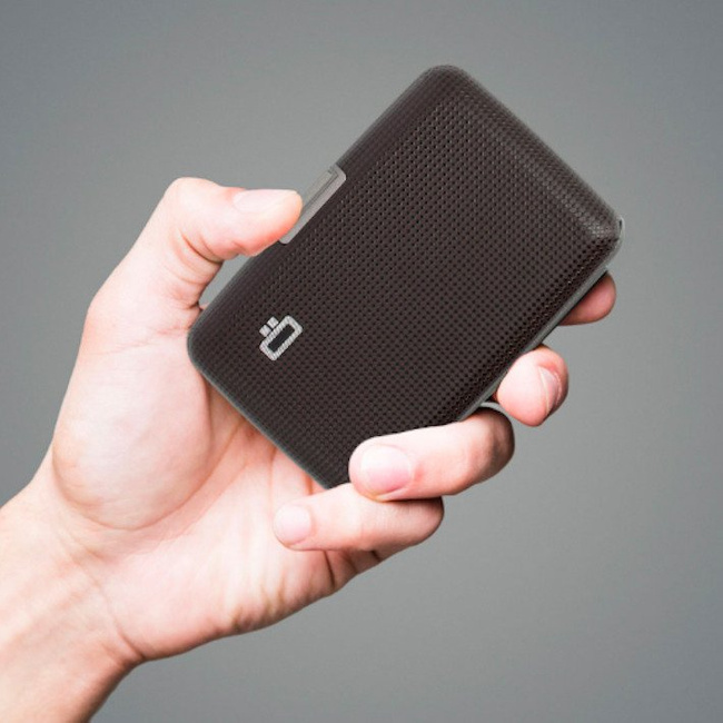 Portfel aluminiowy Ogon Design Stockholm - vegan leather lozenge - brown