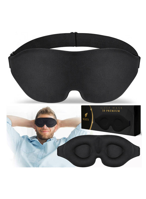 Maska opaska na oczy do spania Waya 3D Premium - black