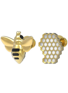 Przypinki Metalmorphose - pszczoła i plaster miodu