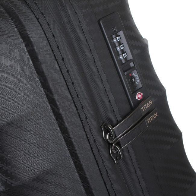 Walizka średnia Titan Highlight poszerzana - black