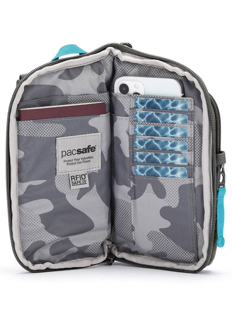 Saszetka antykradzieżowa na dokumenty Pacsafe Go Tech Crossbody - stone