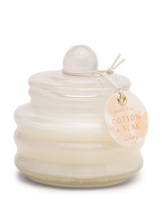 Świeca zapachowa szklana Paddywax Beam 85 g Cotton & Teak - ivory