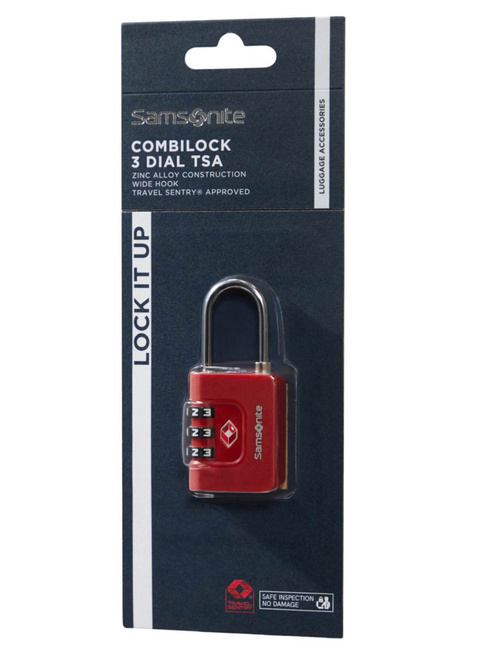 Kłódka do walizki Samsonite Ta Revolution Combilock 3 Dial TSA - red