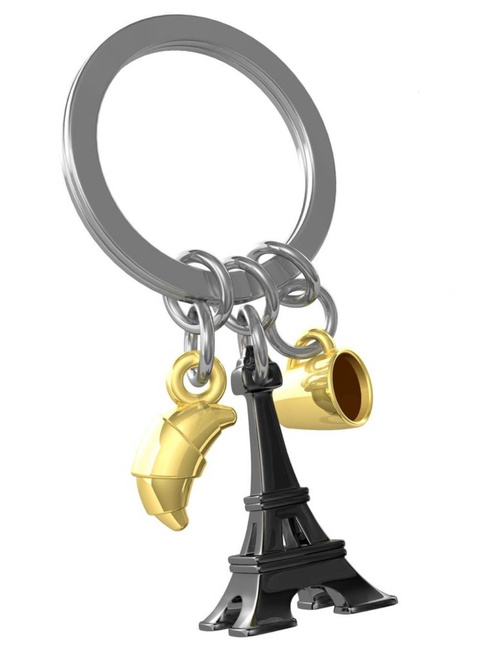 Brelok do kluczy zawieszka Metalmorphose wieża Eiffla - czarny