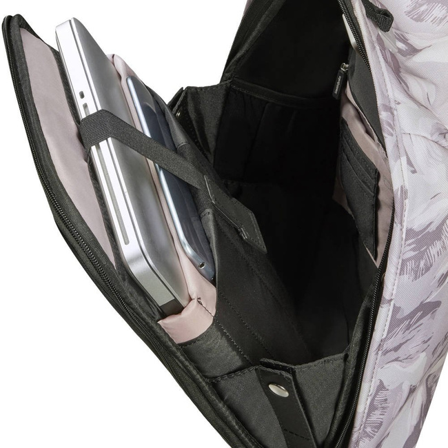 Damski plecak antykradzieżowy Samsonite Securipak S LPT Print - lilac grey/camo