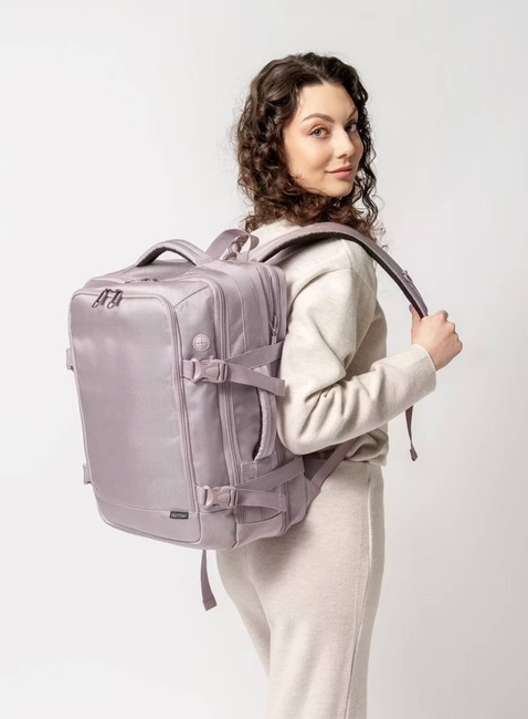 Plecak podróżny poszerzany Puccini Easy Pack Laptop 16" - różowy