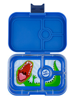 Średni prostokątny lunchbox Yumbox Panino - surf blue / dinosaur