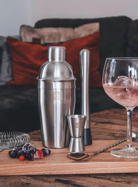 Shaker z sitkiem do koktajli Vacu Vin - stainless steel