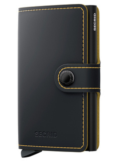 Kompaktowy portfel RFID Secrid Miniwallet Matte - black / ochre
