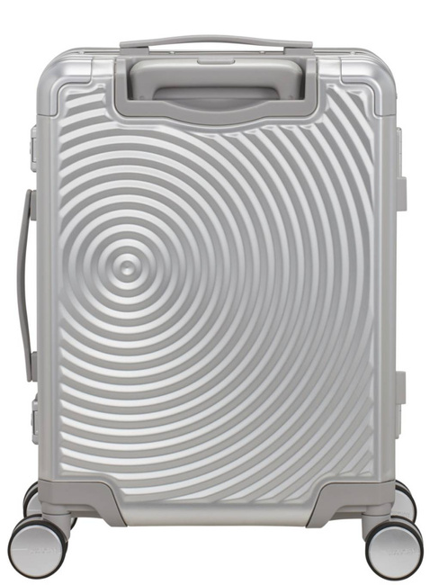 Walizka mała American Tourister Soundbox Alu - silver